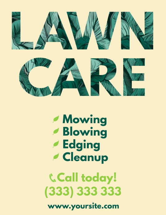 Lawn care service a4 flyer ad printable template