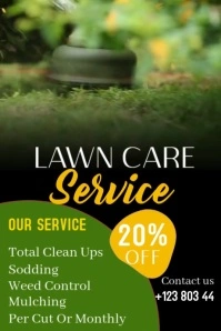 Lawn care service Poster template