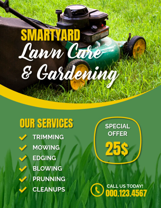 lawn care services Flyer (Letter pang-US) template