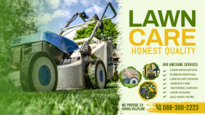 Lawn Care Twitter Post Design template