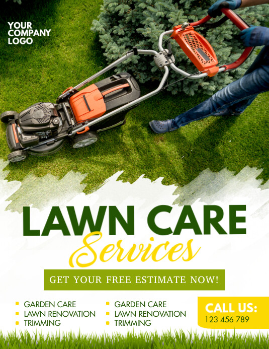 lawn mowing, lawn, lawn service, lawn care Flyer (US Letter) template