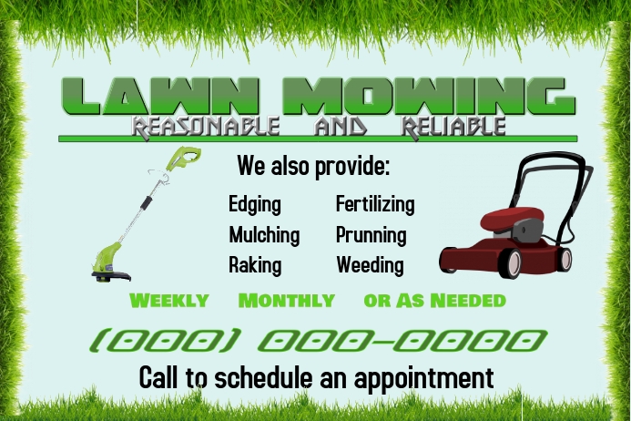 Lawn Mowing Flyer โปสเตอร์ template