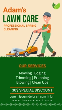 lawn service,spring cleaning Instagram-verhaal template