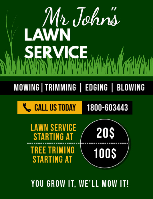 Lawn service Flyer Template PosterMyWall