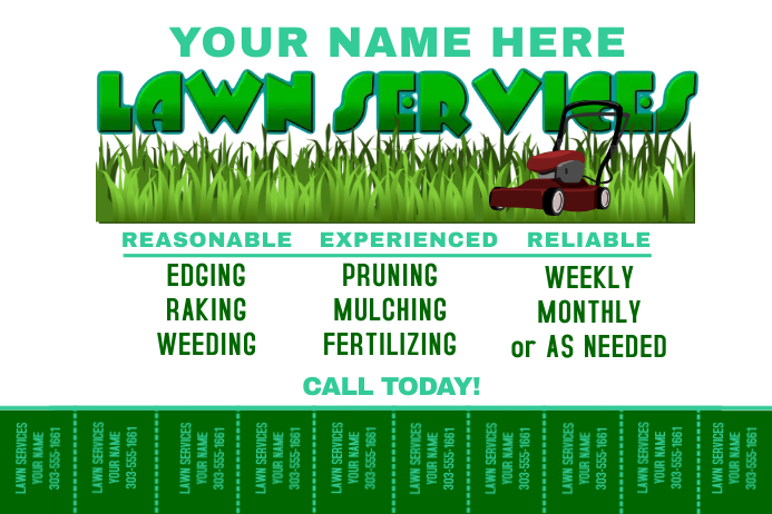 lawn service template postermywall standard event flyer size