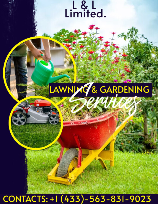 lawning and gardening Flyer (US Letter) template