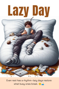 White Lazy Day Relaxation Plakat Template