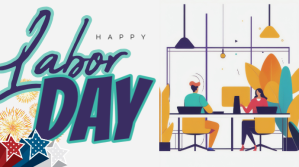 White Labor Day Celebration Digitale display Template