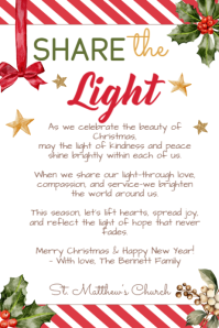 LDS Christmas Printable: "Share the Light" Quote Banner 4' × 6' template