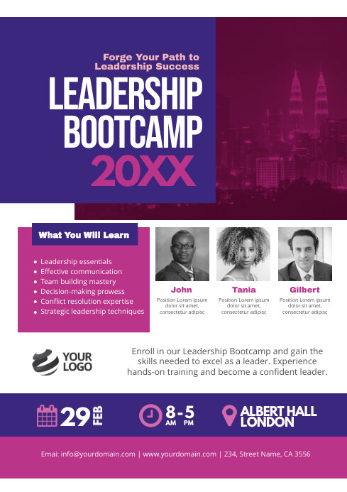 Boss Program Flyer Leadership Bootcamp Flyer Poster Template | PosterMyWall