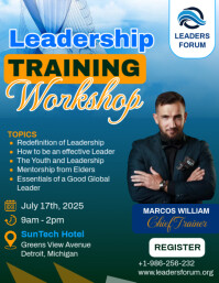 Turquoise Leadership Training Workshop Flyer Template