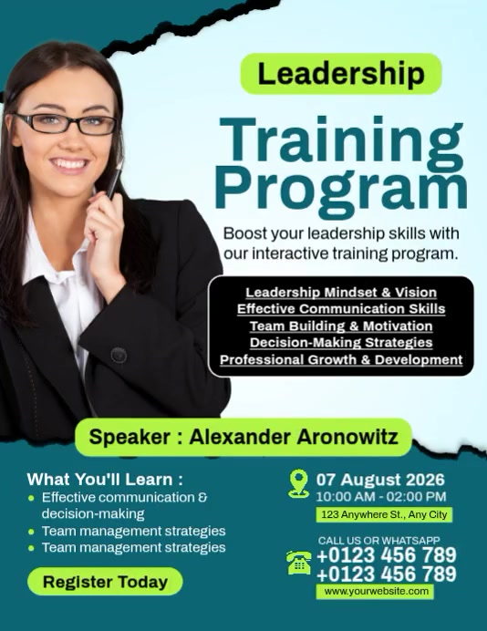 Training Programme Flyer Example Leadership Training Program Template | PosterMyWall