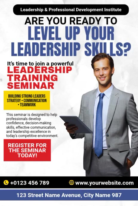 Leadership Training Seminar Template | PosterMyWall