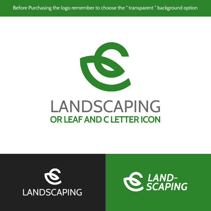 leaf and letter c icon logo template design Logótipo