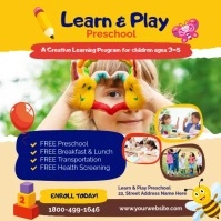 Learn & Play Preschool Social Media Template Square (1:1)