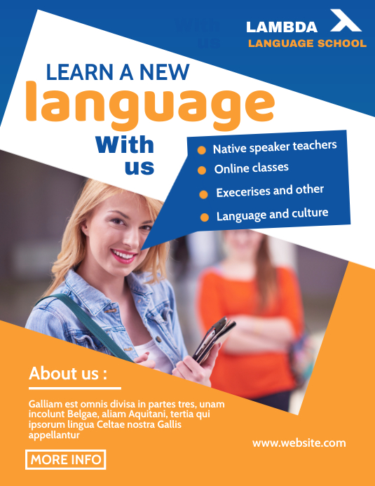learn a new language flyer ad Template | PosterMyWall