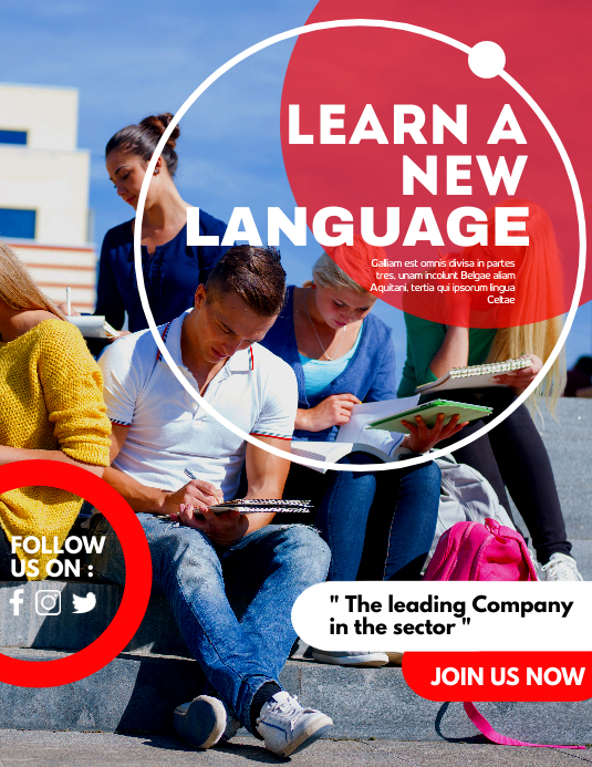 learn a new language flyer design template | PosterMyWall