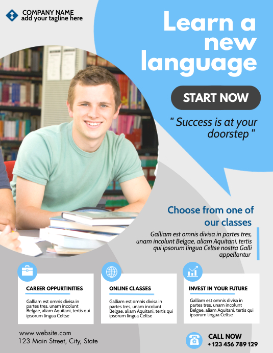 learn a new language flyer template design | PosterMyWall