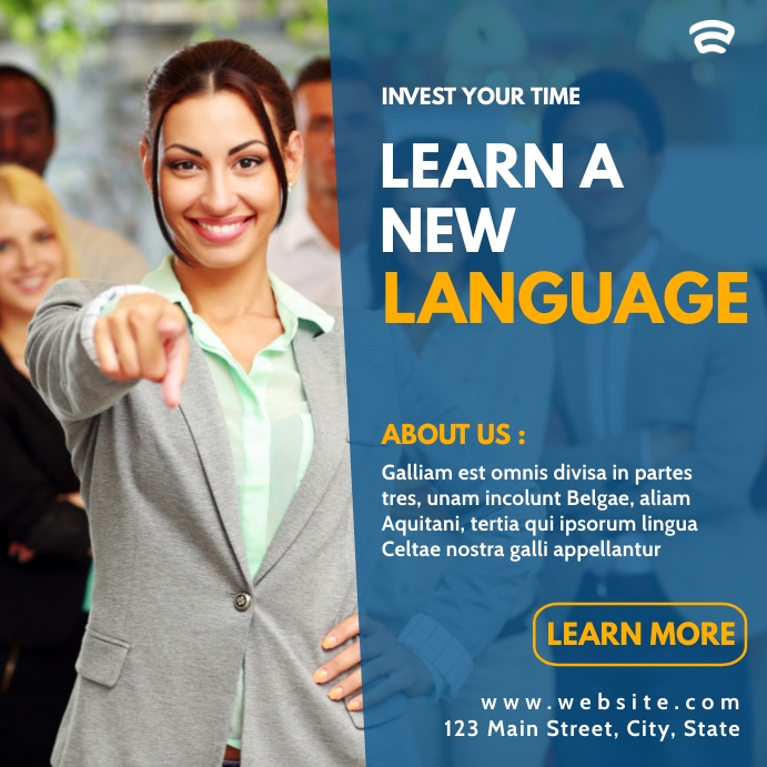 Copy of learn a new language instagram post advertise | PosterMyWall