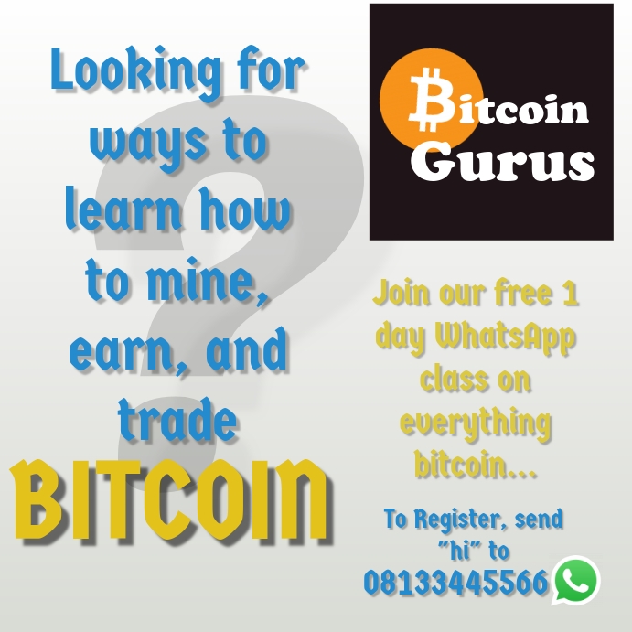 Learn bitcoin flyer Message Instagram template