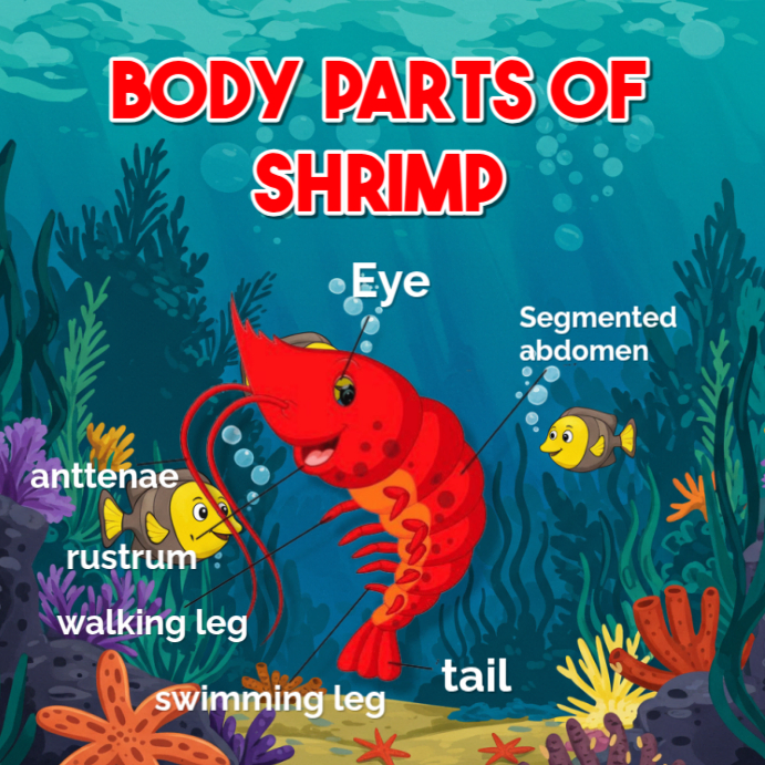 Learn Body Parts Of shirmp Instagram Post template