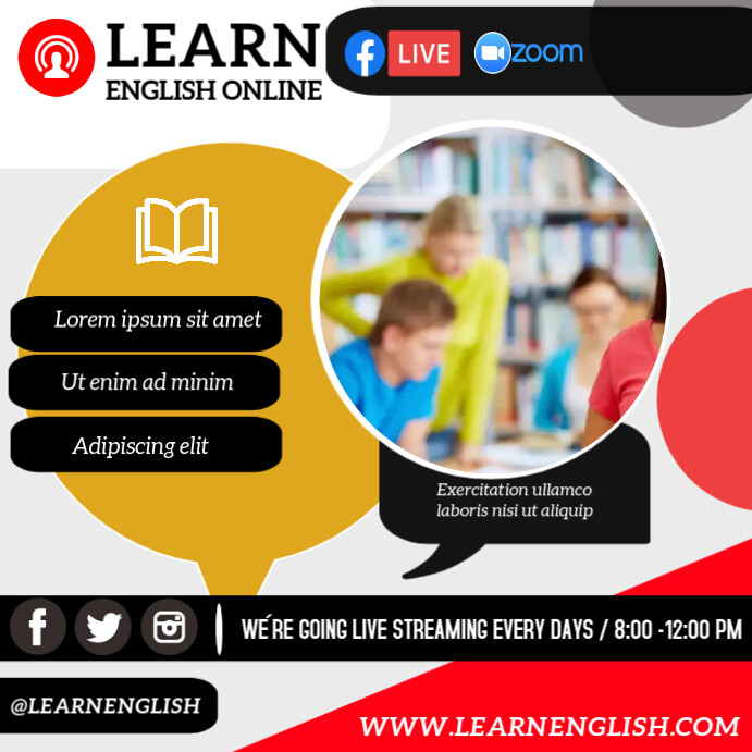 LEARN ENGLISH Template | PosterMyWall
