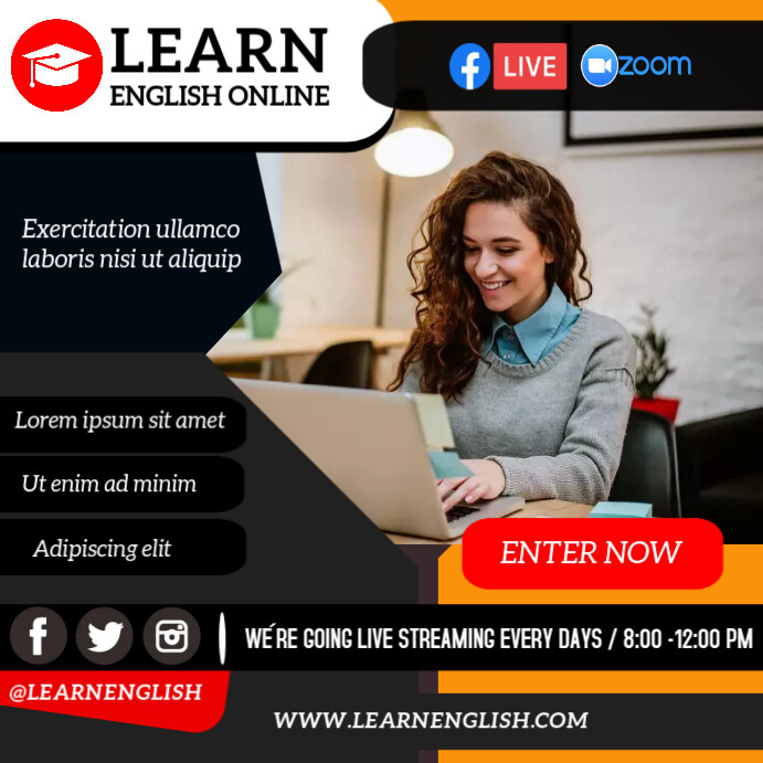 LEARN ENGLISH Template | PosterMyWall