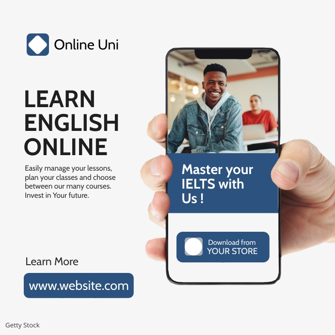 learn english online template design instagra Instagram Post