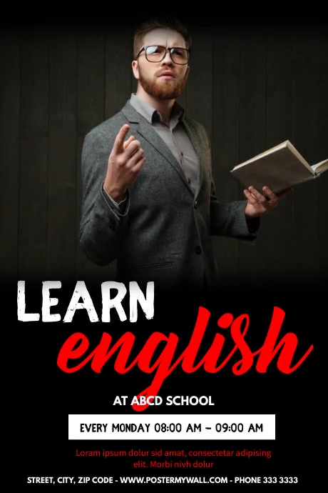 learn english school poster ad Template | PosterMyWall