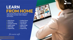 Blue Online Learning Twitter Post Template