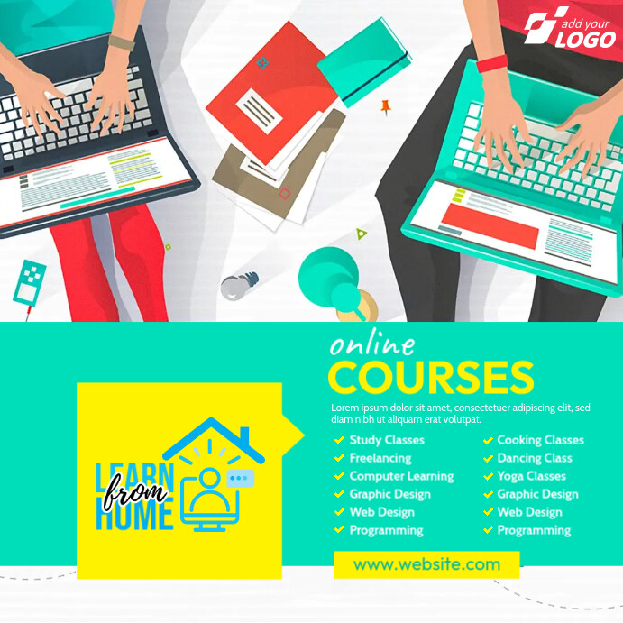 Advertising From Homework Copy of Learn From Home Advert | PosterMyWall