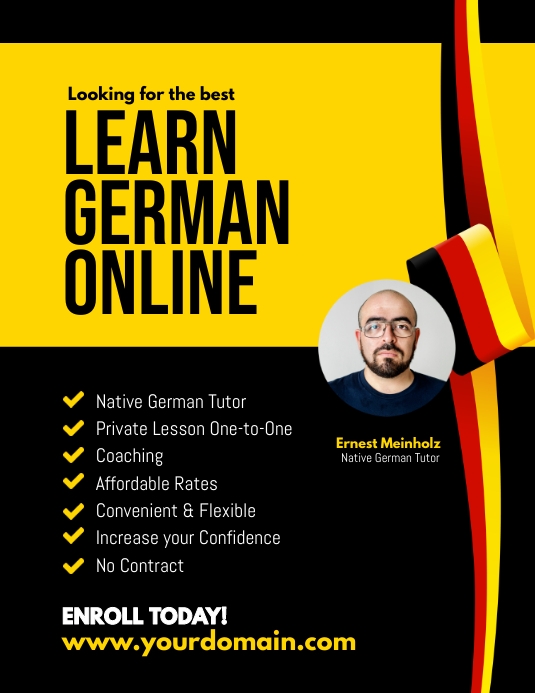 Learn German Class Online Flyer Template | PosterMyWall