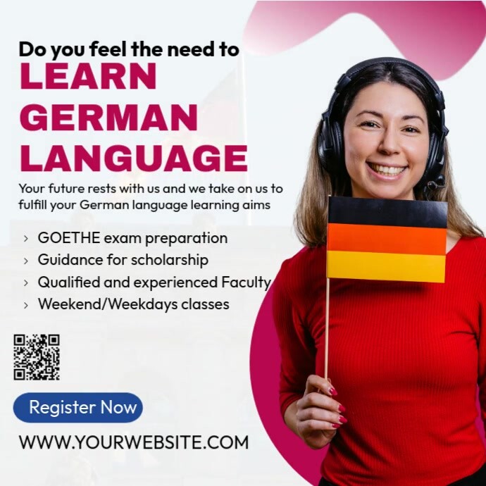 Learn German Language Template | PosterMyWall