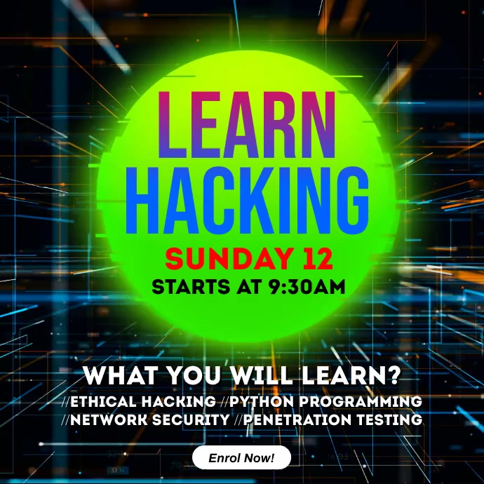 Copy of Learn Hacking Instagram Post | PosterMyWall