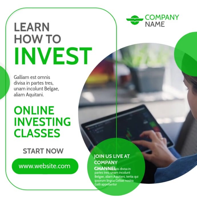 learn how to invest instagram post banner adv Template | PosterMyWall