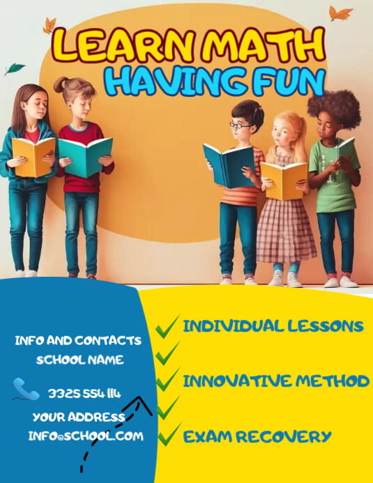 LEARN MATH (1) Volantino (US Letter) template