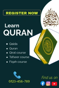 Learn Quran poster template