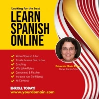 Learn Spanish Online Instagram Poster Square (1:1) template