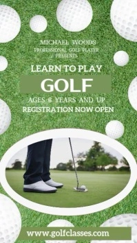 Learn to Play Golf Social Media Template Digital Display (9:16)