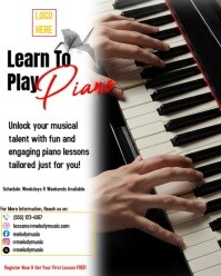 Learn To Play Piano Instagram Portrait template