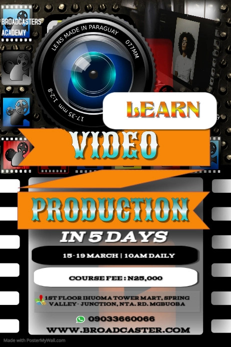 Copy of LEARN VIDEO PRODUCTION | PosterMyWall