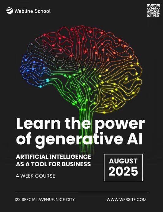 Learning Artificial Intelligence AI course ad Template PosterMyWall
