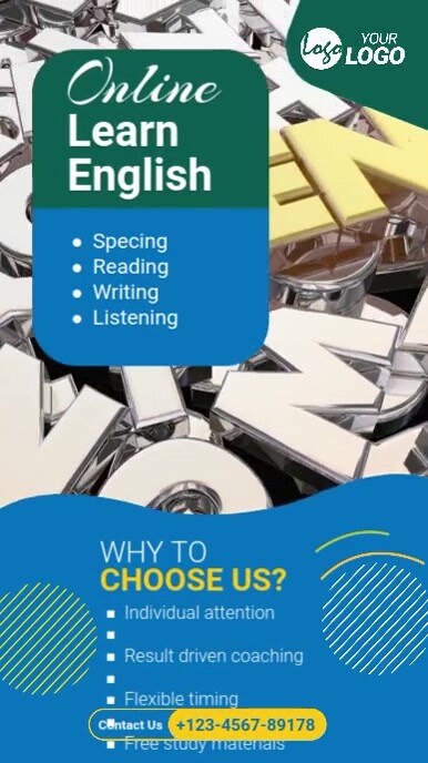 Learning English Course Ad Template | PosterMyWall