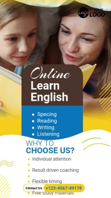 Learning English Course Ad Template | PosterMyWall