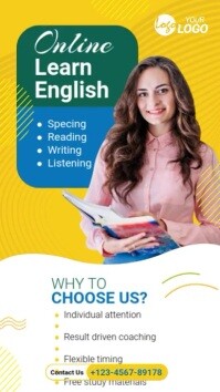 Learning English Course Ad Template | PosterMyWall