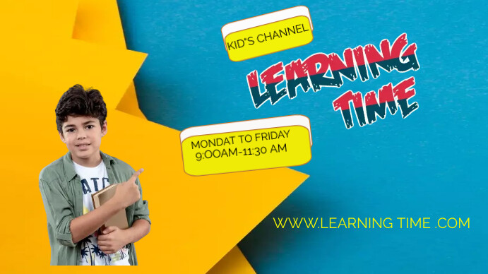 learning time YouTube Thumbnail template