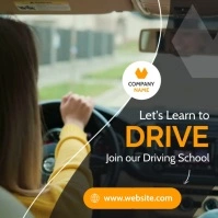 leat's learn to drive orange white and black Instagram-Beitrag template