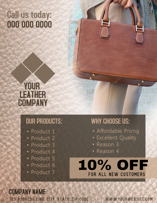 Leather Company Flyer Template | PosterMyWall