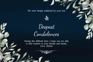 Leaves Sympathy card Etiket template