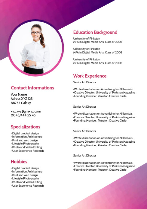 Lebenslauf Skills Card Job Curriculum Vitae Template Postermywall Lebenslauf Hobbies